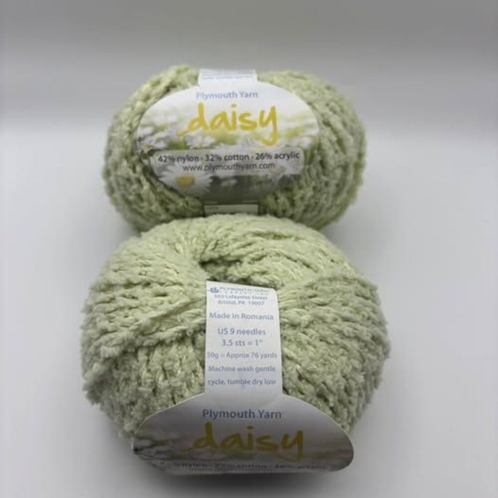 Lot of 2 Plymouth Yarn Co. Daisy Bulky Bouclé Yarn - Color 1005 Green Sage - Dis